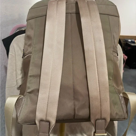 Michael Kors Taupe Nylon Backpack with Gold Hardware - Picture 3 of 6